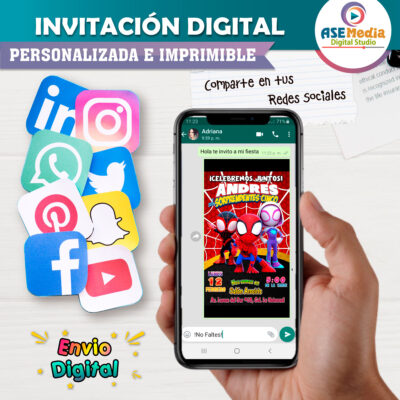 Spidey y sus Sorprendentes Amigos Spiderman Invitación Digital de Cumpleaños #2