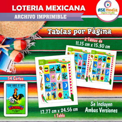 Lotería Mexicana Mexico Lindo Imprimible Mod. 08 - Imagen 3