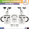 Cara MEME Plantilla Editable para Taza de Sublimación