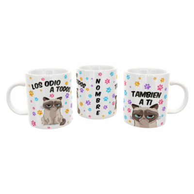 Los Odio a Todos, Tambien a Ti Plantilla Editable para Sublimación de Taza - Imagen 8