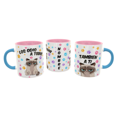 Los Odio a Todos, Tambien a Ti Plantilla Editable para Sublimación de Taza - Imagen 5