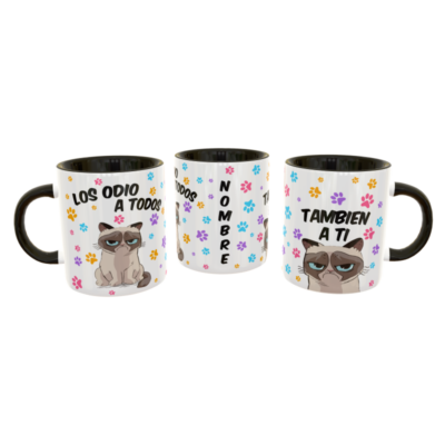 Los Odio a Todos, Tambien a Ti Plantilla Editable para Sublimación de Taza - Imagen 7