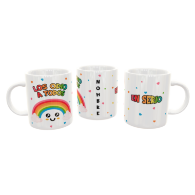 Los Odio a Todos en Serio Arcoiris Plantilla Editable para Sublimación de Taza - Imagen 6