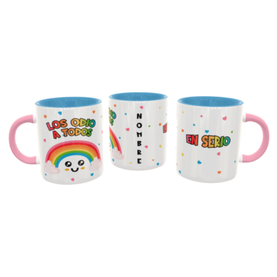 Los Odio a Todos en Serio Arcoiris Plantilla Editable para Sublimación de Taza - Imagen 5