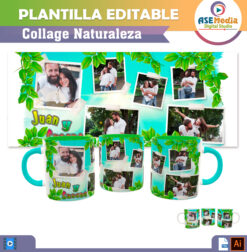 Alternative view of Collage de Fotos de Amor Paquete de 5 Plantillas Editables para Sublimación de Tazas
