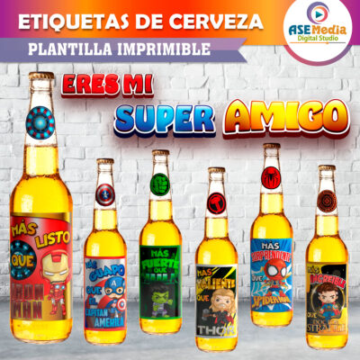 Mi Súper Amigo Amistad Etiquetas de Cerveza Imprimibles