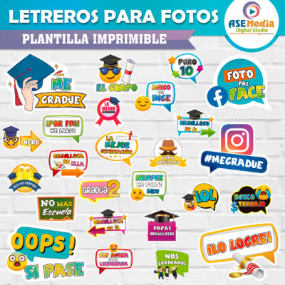 Letreros de Graduación Imprimibles para Fotos