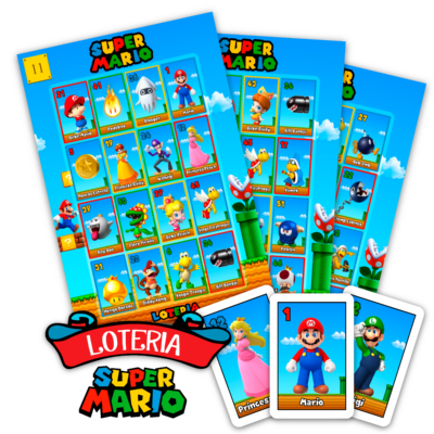 Alternative view of Lotería Mario Bros World Imprimible