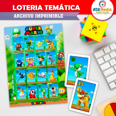 Lotería Mario Bros y Yoshi Imprimible