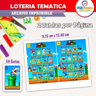 Lotería Mario Bros World Imprimible - Imagen 3