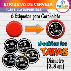 6 Razones para Quererte Etiquetas de Cerveza Imprimibles