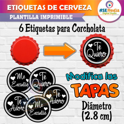 6 Razones para Quererte Etiquetas de Cerveza Imprimibles