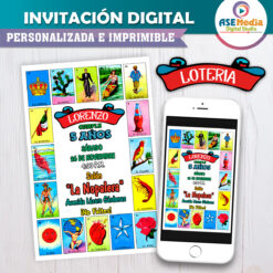 Lotería Mexicana Fiesta Invitación Digital de Cumpleaños