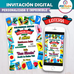 Lotería Mexicana Fiesta Invitación Digital de Cumpleaños Mod. 02