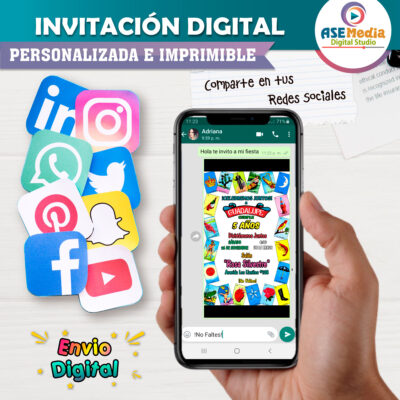 Lotería Mexicana Fiesta Invitación Digital de Cumpleaños Mod. 02