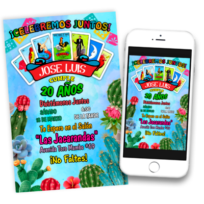 Lotería Mexicana Fiesta Invitación Digital de Cumpleaños #3