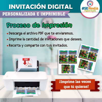 Minecraft Invitación Digital de Cumpleaños #4