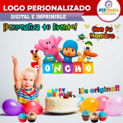 Alternative view of Pocoyo Logo Personalizado con Nombre para Cumpleaños