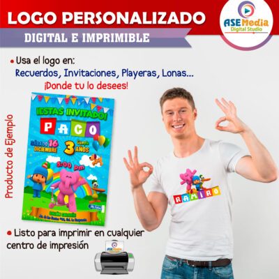 Pocoyo Logo Personalizado con Nombre para Cumpleaños - Imagen 3