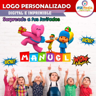 Pocoyo Logo Personalizado con Nombre para Cumpleaños - Imagen 4