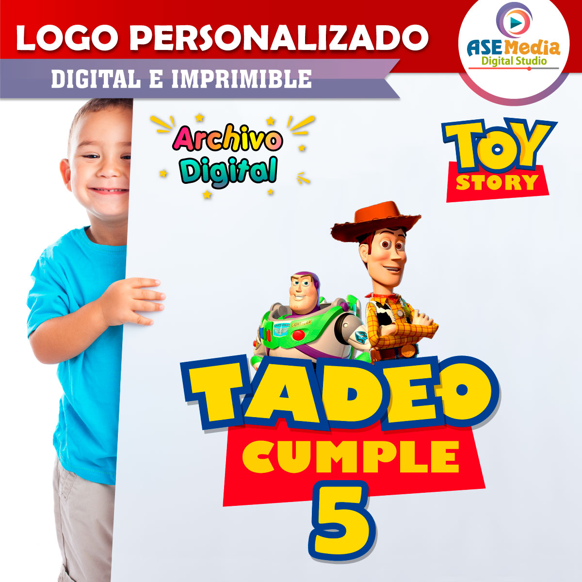 Toy Story Banderines Temáticos Imprimibles para Cumpleaños – AseMedia  Digital Studio