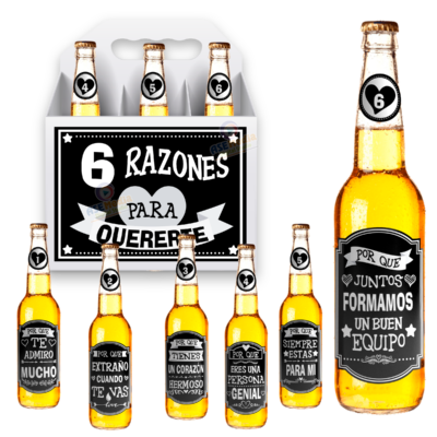 6 Razones para Quererte Etiquetas de Cerveza Imprimibles