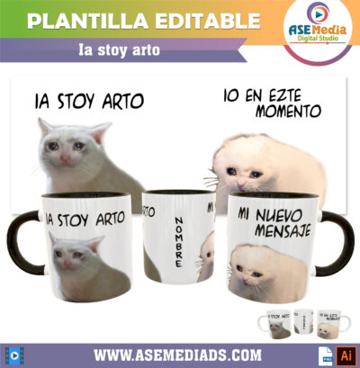 Odio la Vida con Memes Paquete de 8 Plantillas Editables para Sublimación de Tazas - Imagen 7