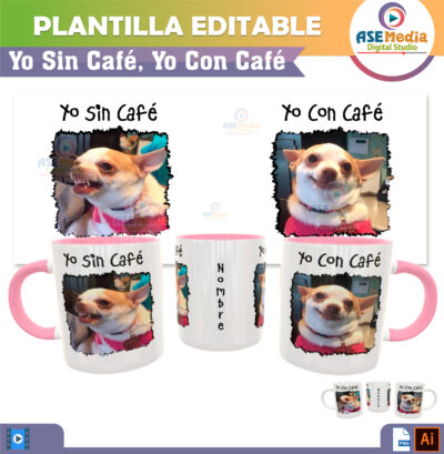 Odio la Vida con Memes Paquete de 8 Plantillas Editables para Sublimación de Tazas - Imagen 4
