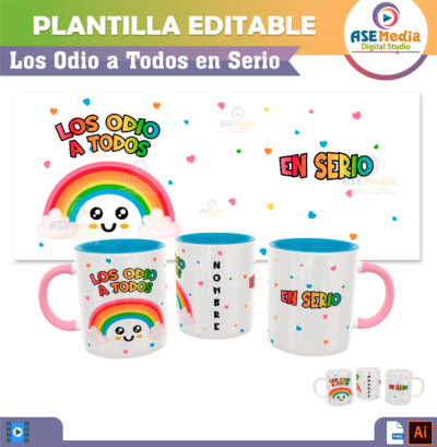 Odio la Vida con Memes Paquete de 8 Plantillas Editables para Sublimación de Tazas - Imagen 9