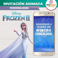Alternative view of Frozen 2 Elsa Video Invitación Animada para Cumpleaños