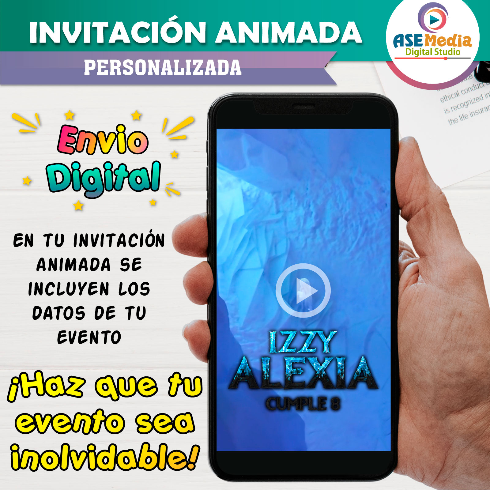 Frozen 2 Elsa Video Invitación Animada para Cumpleaños - Imagen 3