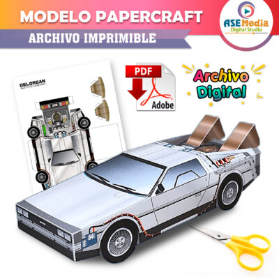 Alternative view of Papercraft Delorean Volver Al Futuro Para Armar Imprimible