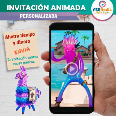Fornite Marshmello Video Invitación Animada para Cumpleaños