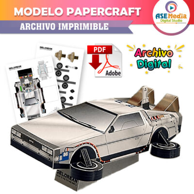 Papercraft Delorean Volver Al Futuro Para Armar Imprimible - Imagen 3