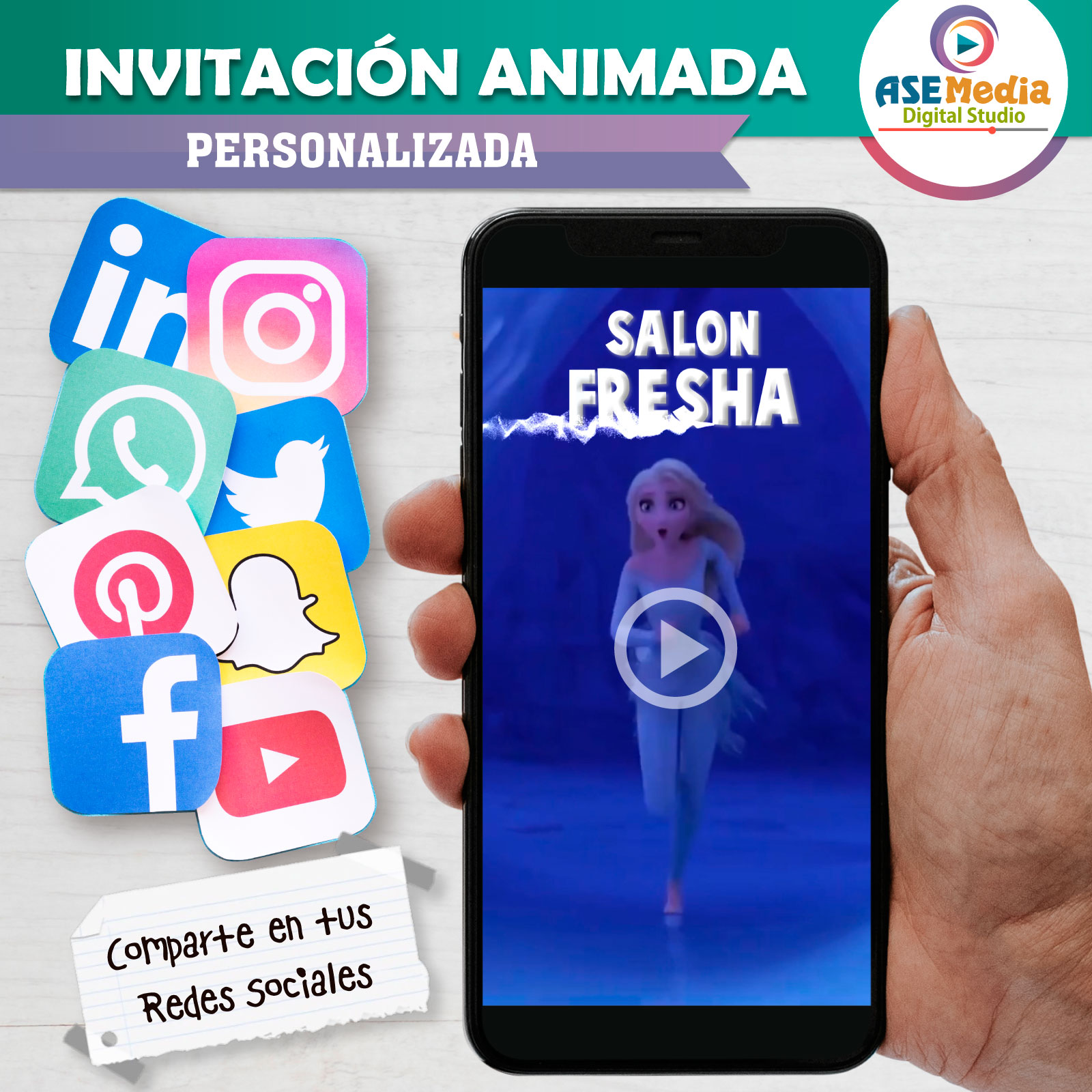 Frozen 2 Elsa Video Invitación Animada para Cumpleaños - Imagen 5