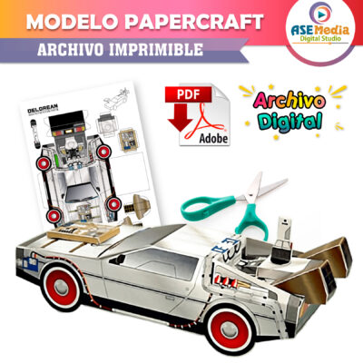 Papercraft Delorean Volver Al Futuro Para Armar Imprimible - Imagen 4
