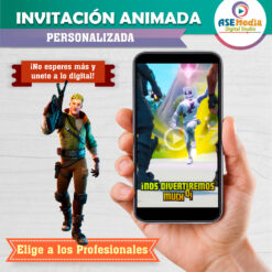 Fornite Marshmello Video Invitación Animada para Cumpleaños