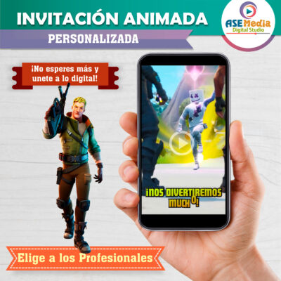 Fornite Marshmello Video Invitación Animada para Cumpleaños