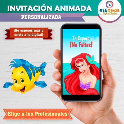 Ariel La Sirenita – Video Invitación Animada de Cumpleaños para WhatsApp