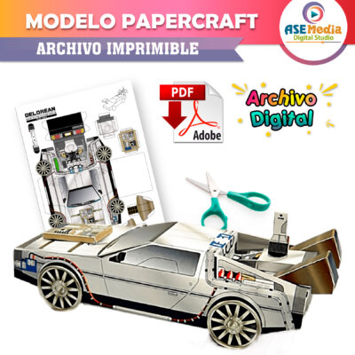 Papercraft Delorean Volver Al Futuro Para Armar Imprimible - Imagen 5