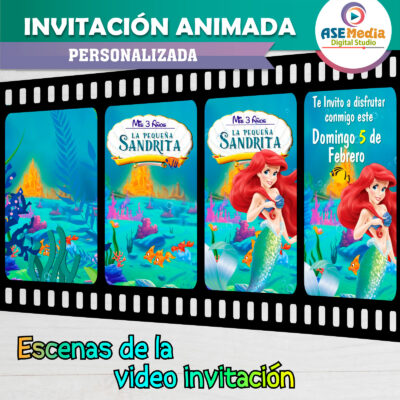 Ariel La Sirenita – Video Invitación Animada de Cumpleaños para WhatsApp