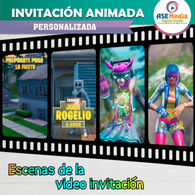 Fornite Marshmello Video Invitación Animada para Cumpleaños