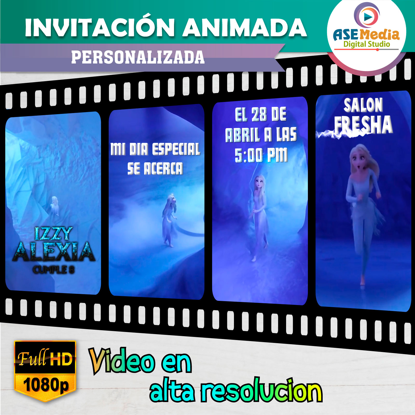 Frozen 2 Elsa Video Invitación Animada para Cumpleaños - Imagen 9