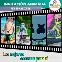 Fornite Marshmello Video Invitación Animada para Cumpleaños