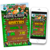 Minecraft Invitación Digital de Cumpleaños