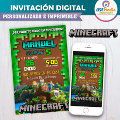 Minecraft Invitación Digital de Cumpleaños #2