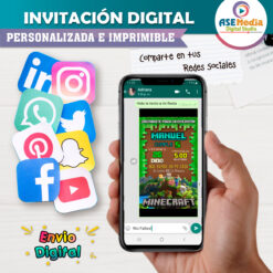 Minecraft Invitación Digital de Cumpleaños #2
