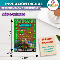 Minecraft Invitación Digital de Cumpleaños #2
