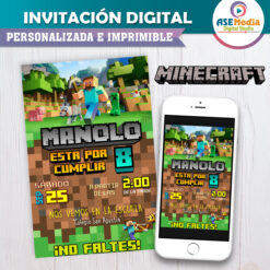 Minecraft Invitación Digital de Cumpleaños #3