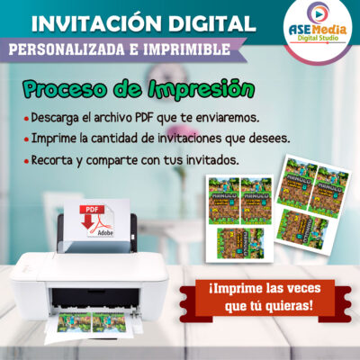 Minecraft Invitación Digital de Cumpleaños #3